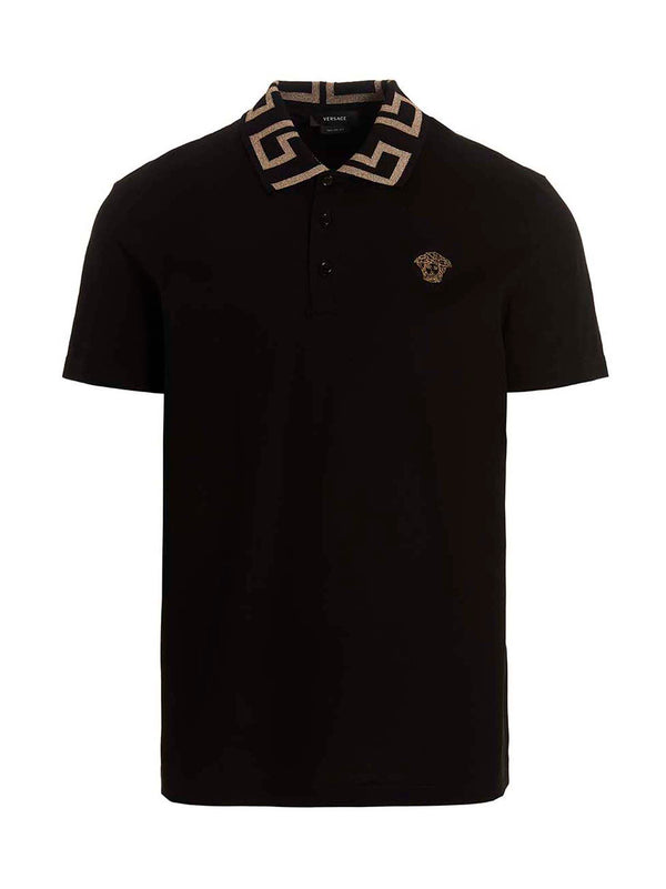 Versace 100% Cotton polo shirt in black
