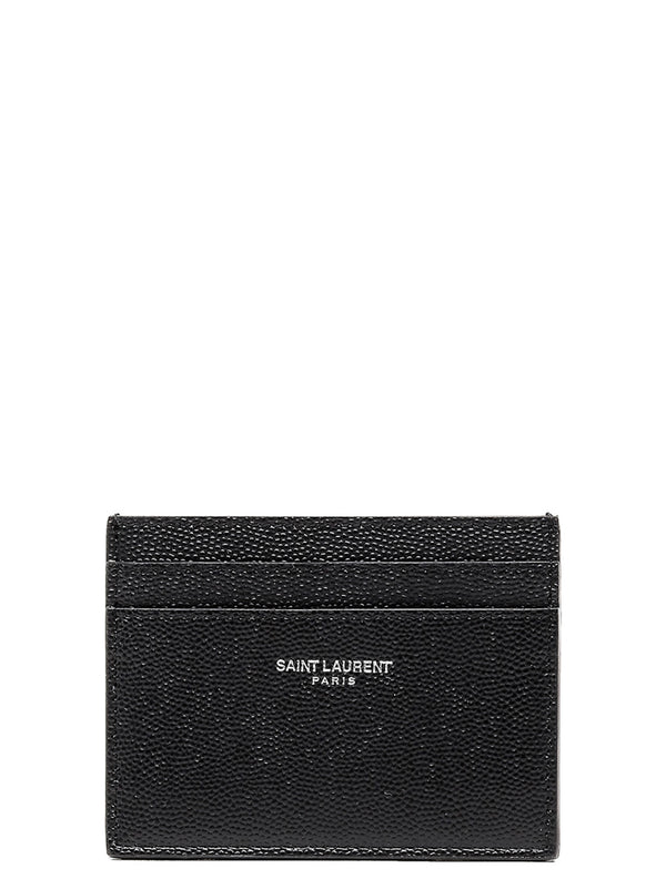 Saint Laurent 100% leather card case in black