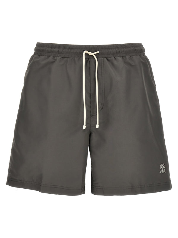 Brunello Cucinelli 100% polyester shorts in gray