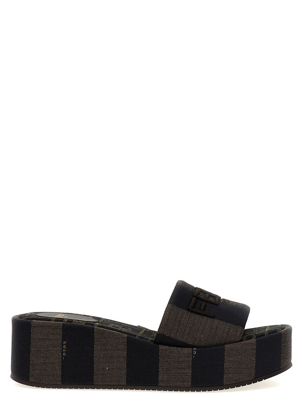Fendi 100% Cotton slide in brown