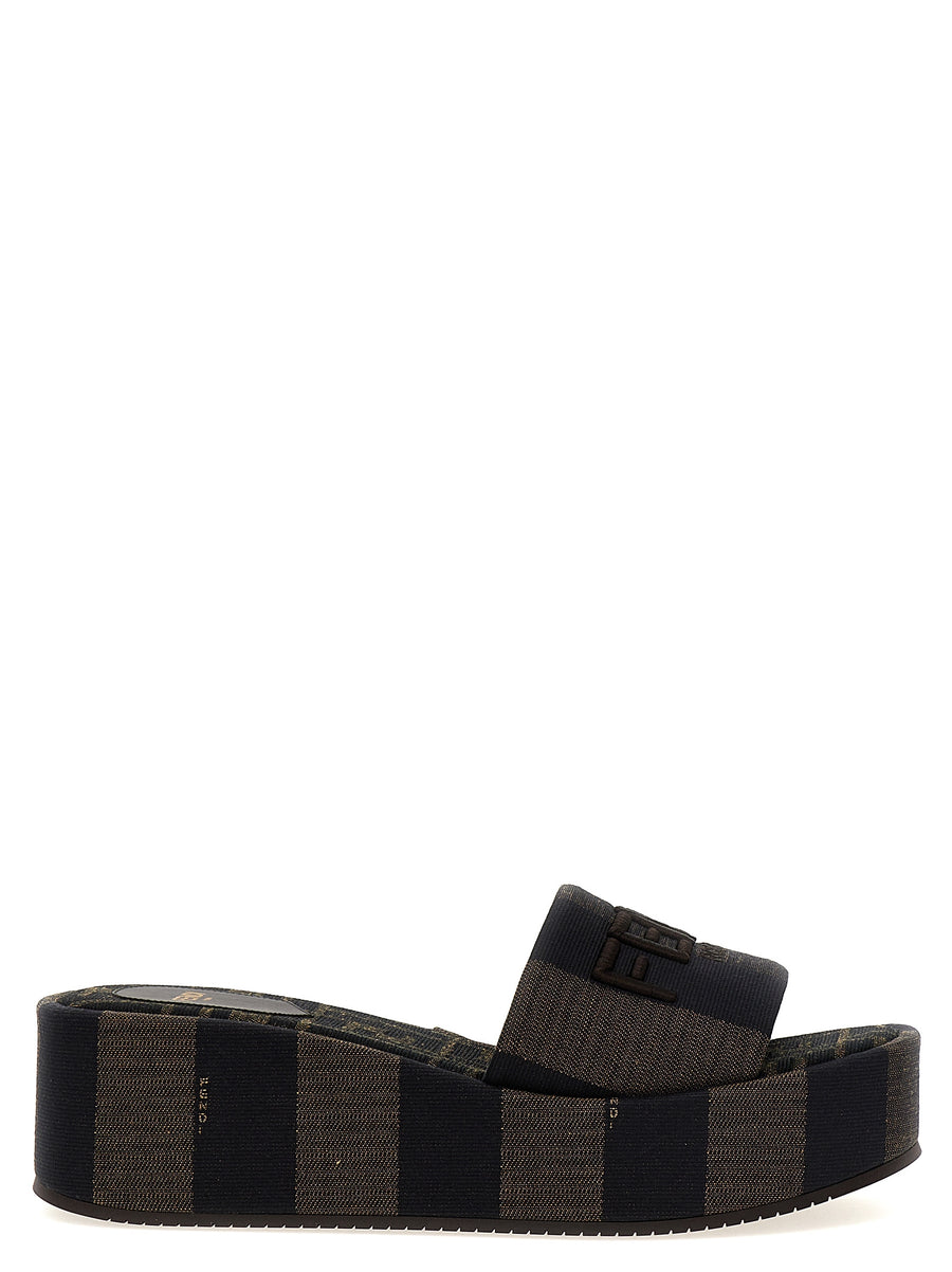 Fendi 100% Cotton slide in brown