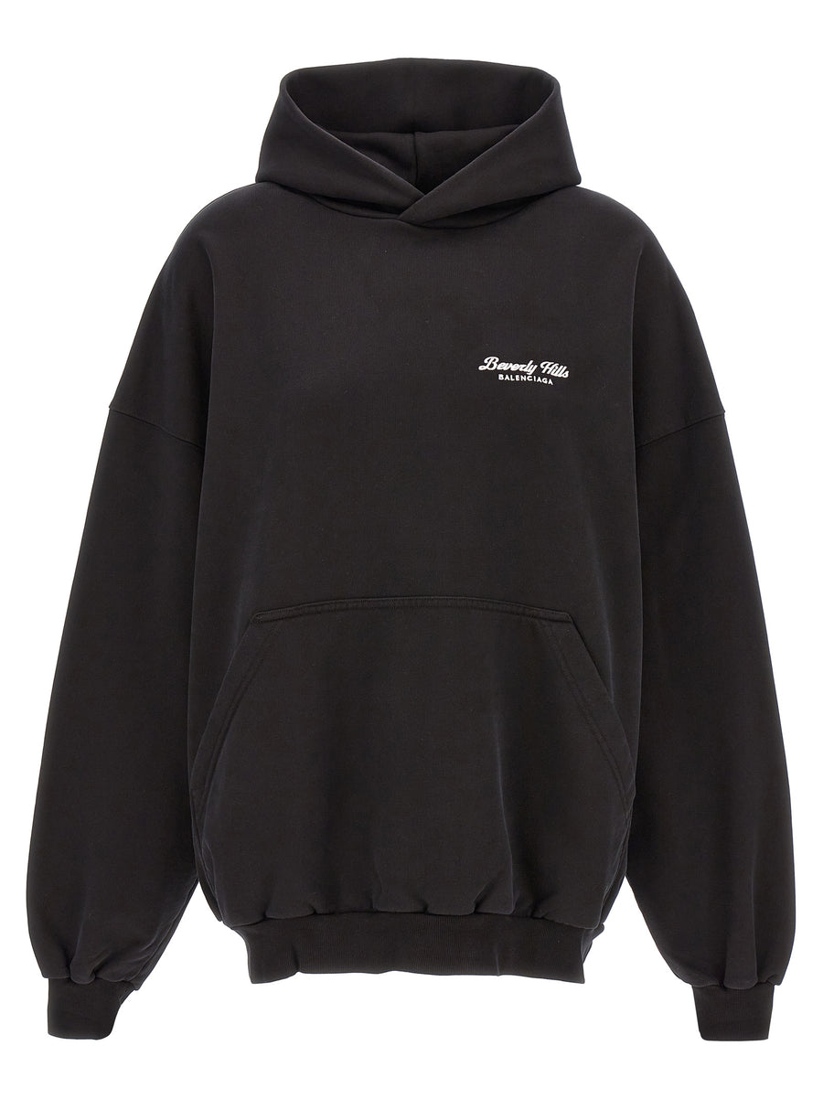 Balenciaga 100% cotton hoodie in black