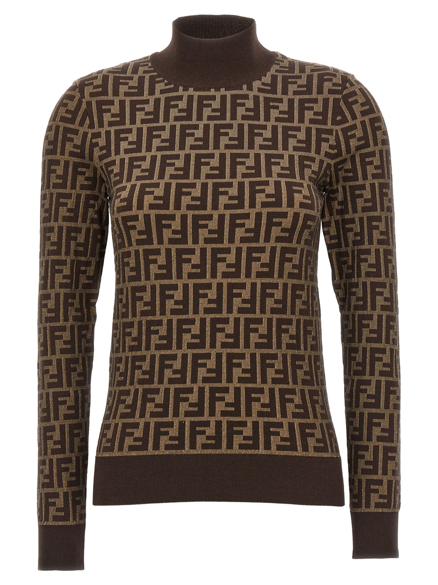 Fendi 100% cotton sweater in brown