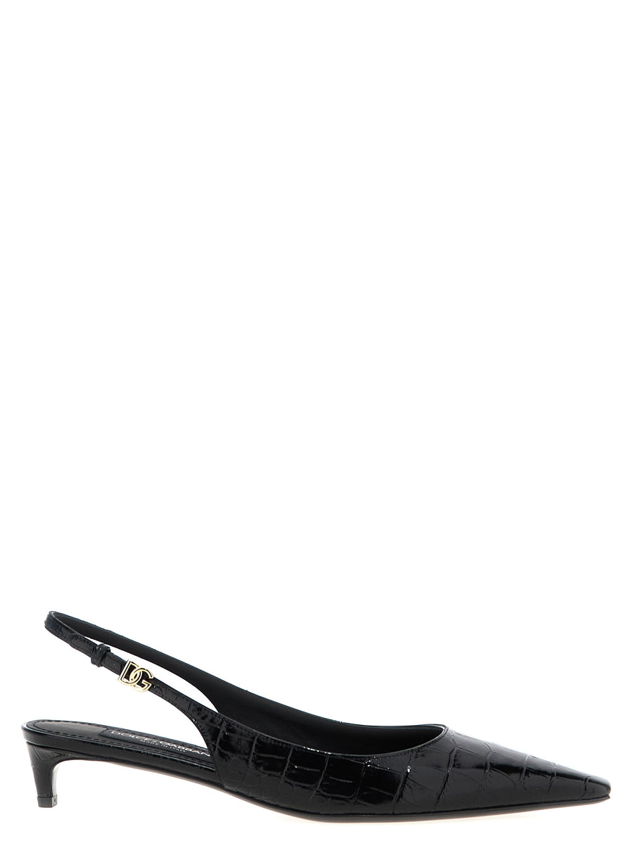 Dolce & Gabbana 100% Calfskin Leather slingback heel in black