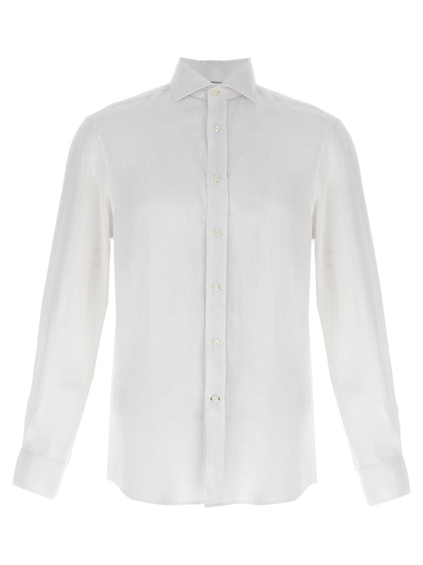Brunello Cucinelli 100% Linen shirt in white