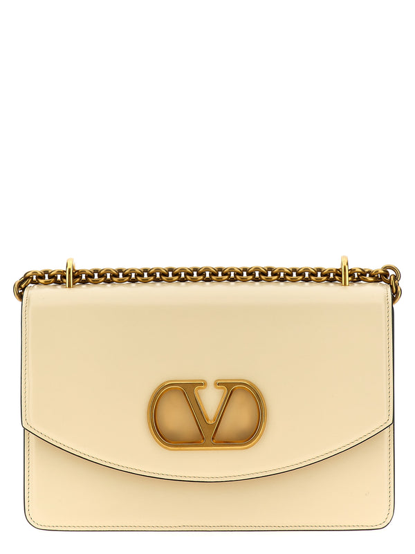 Valentino Garavani 100% calfskin leather (Bos Taurus) shoulder bag in white