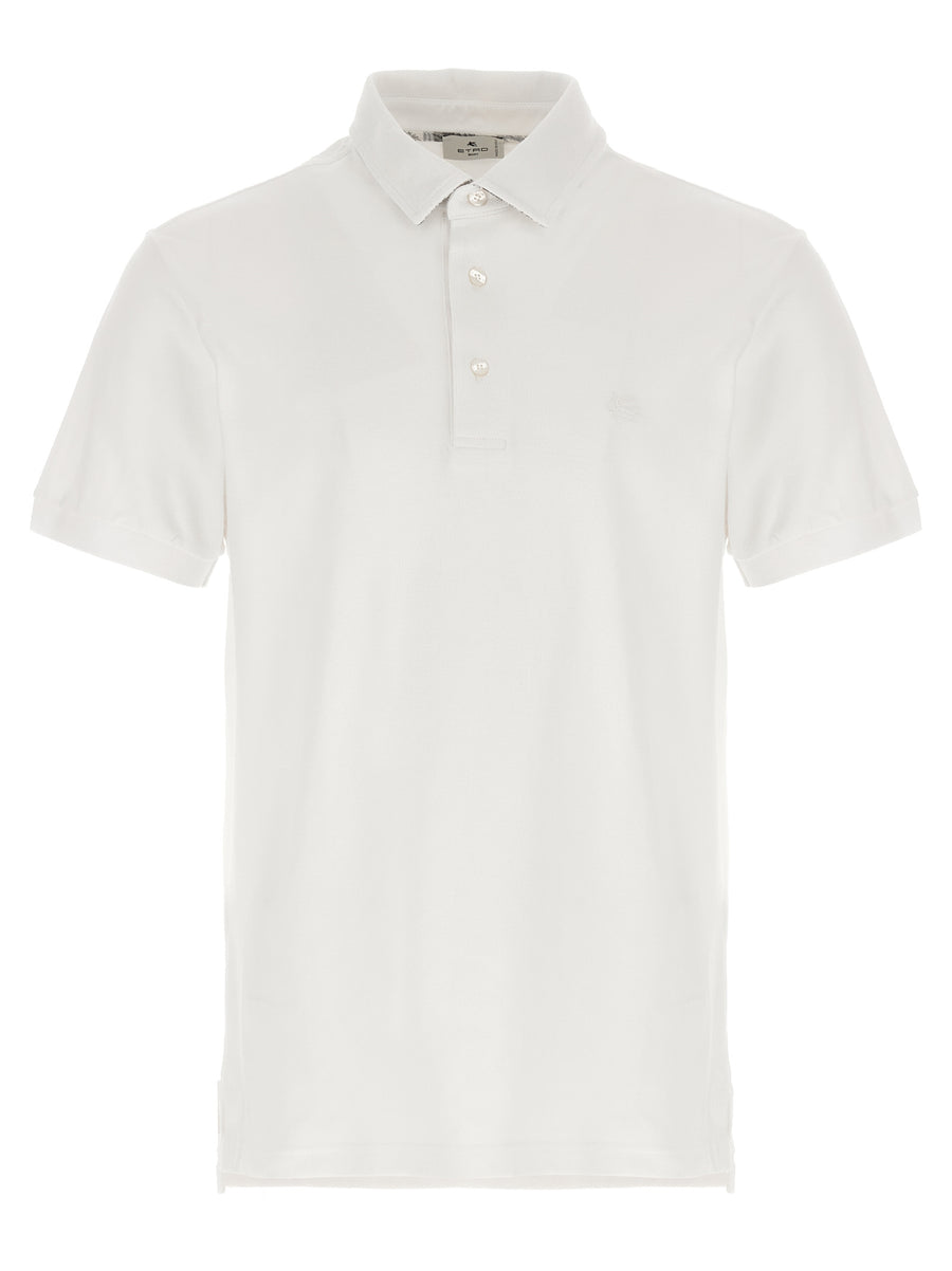 Etro 100% cotton polo shirt in white
