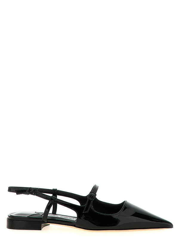 Jimmy Choo 100% calfskin leather (Bos Taurus) slingback flat in black