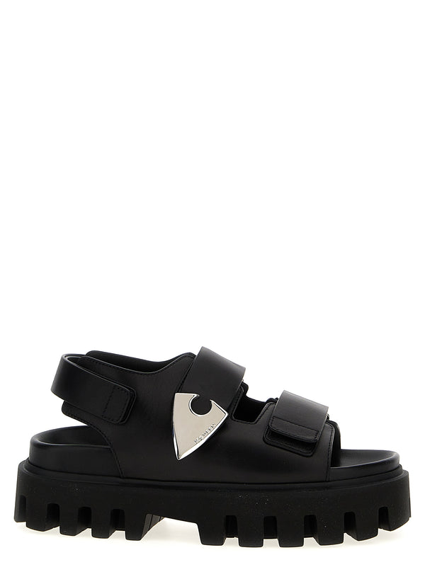 Alexander McQueen 100% Leather sandal in black