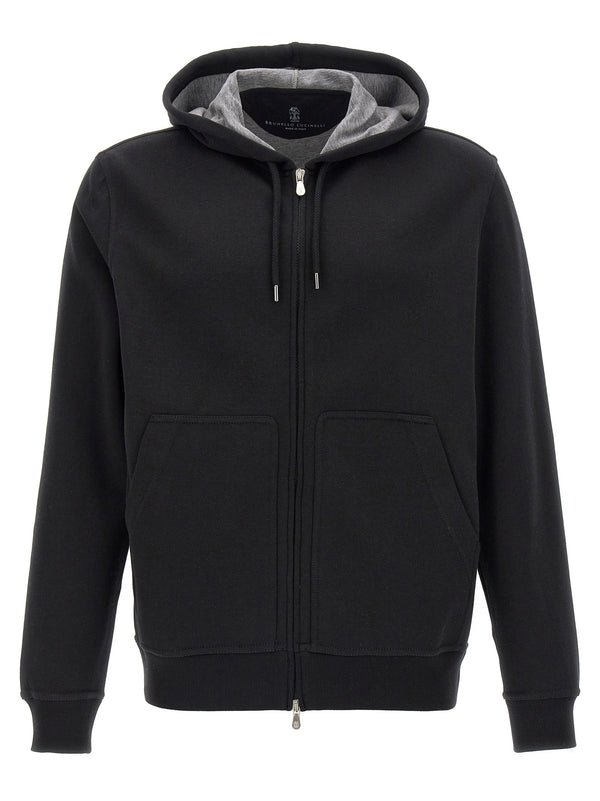 Brunello Cucinelli 65% cotton hoodie in black