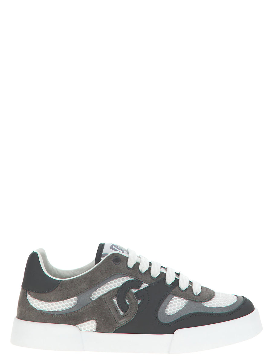 Dolce & Gabbana 77% calf leather sneaker in gray