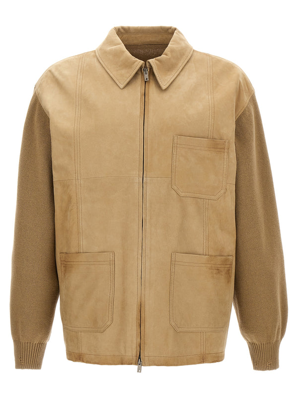 Golden Goose 100% Cowhide Leather (Bos Taurus) jacket in beige