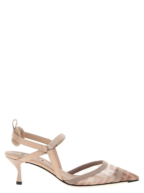 Fendi 100% polyamide slingback pump in pink