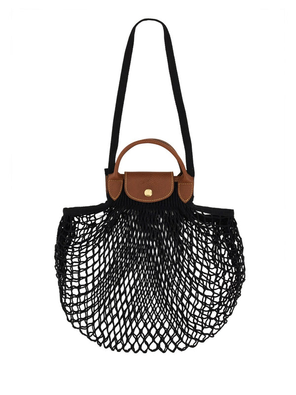 Le Pliage Filet Large Bag Black Cotton Handbags