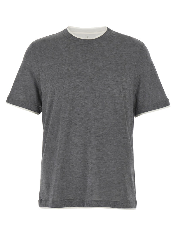 Brunello Cucinelli 62% Silk t-shirt in gray