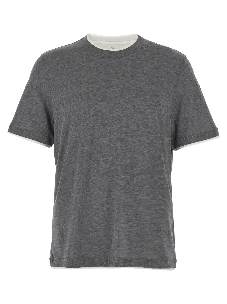Brunello Cucinelli 62% Silk t-shirt in gray