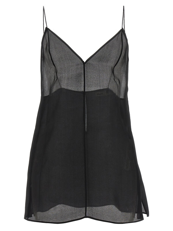 Khaite 100% Silk tank top in black