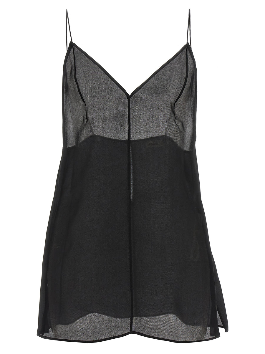 Khaite 100% Silk tank top in black