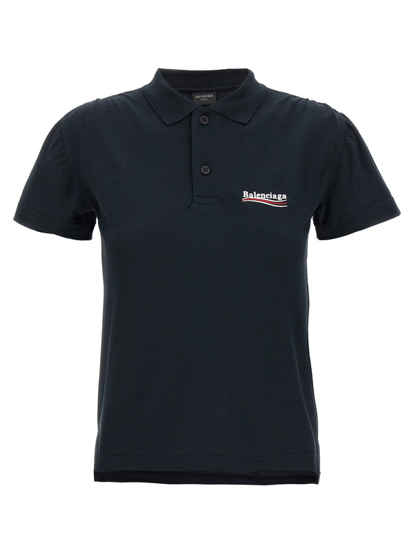 Balenciaga 100% cotton polo shirt in navy