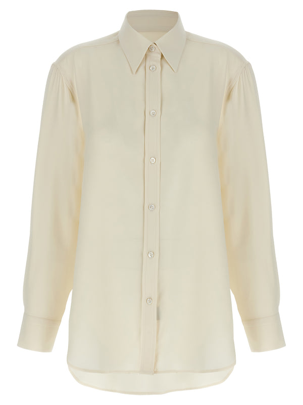 Brioni 100% silk shirt in white