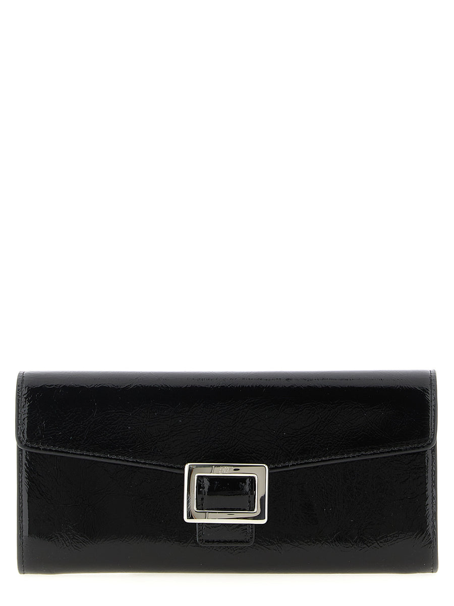 Roger Vivier 100% Calfskin Leather wallet in black