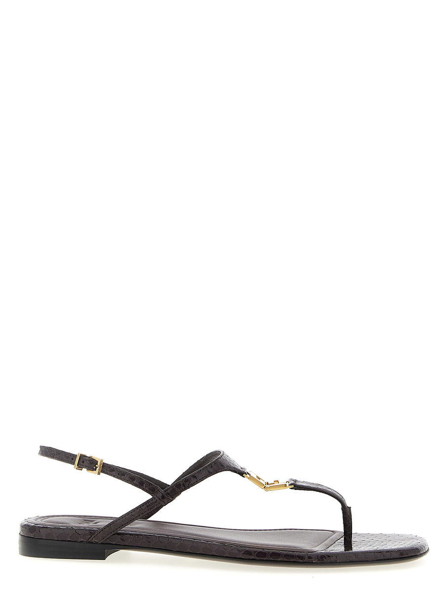 Fendi 100% Leather (crocodile embossed) sandal in purple