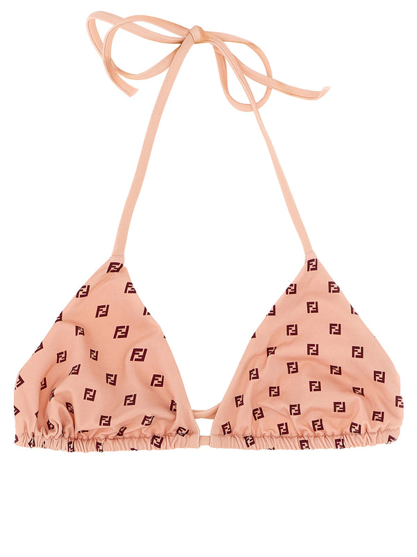 Fendi 78% polyamide bikini top in pink
