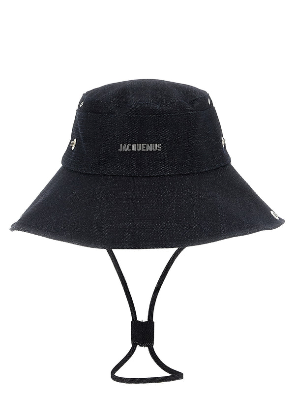 Jacquemus JA315433BM 100% Cotton bucket hat in black