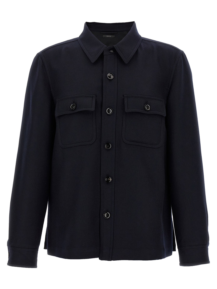 Tom Ford 96% wool overshirt in navy