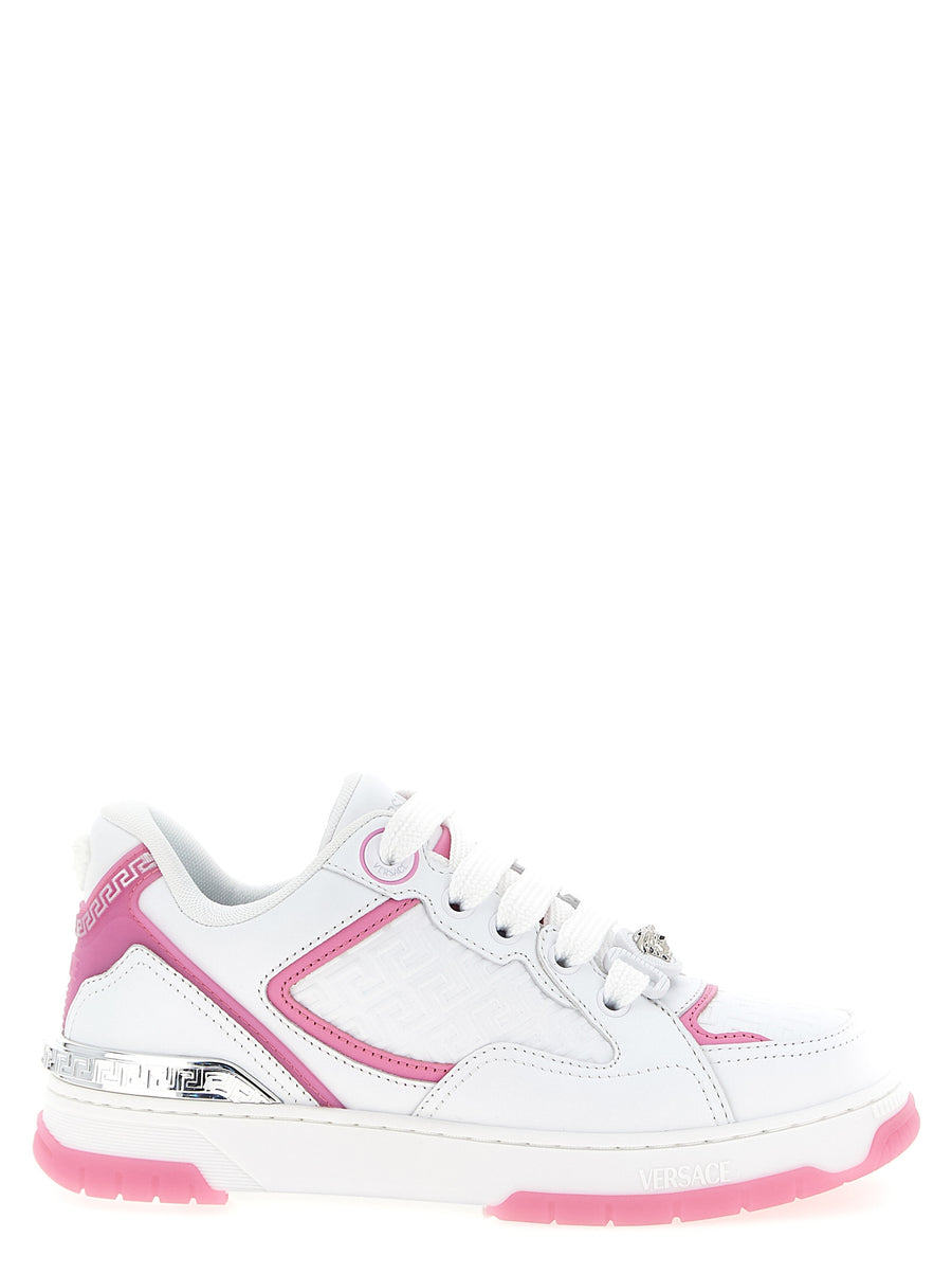 Versace 100% calfskin leather sneaker in white