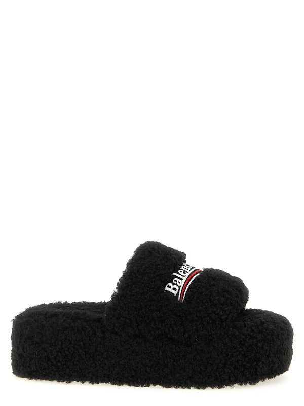 Balenciaga 100% polyester slipper in black