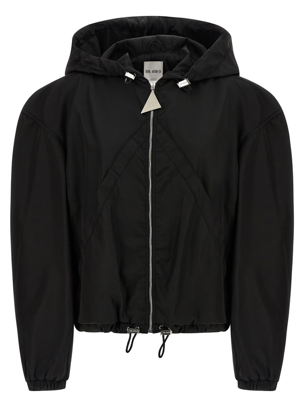 The Attico 100% polyamide bomber jacket in black