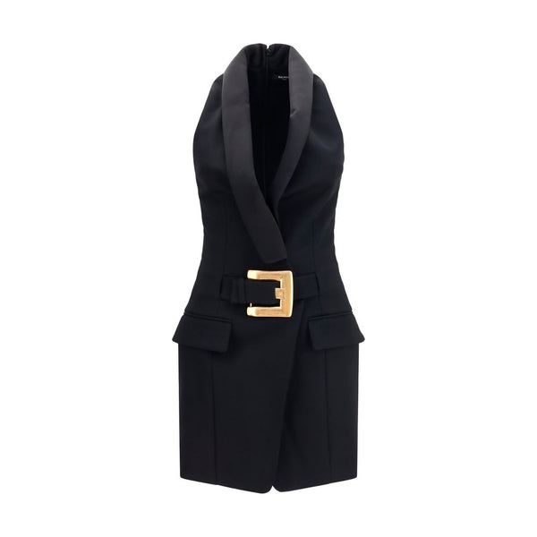 Balmain 100% Merino Wool Ovis Aries dress in black