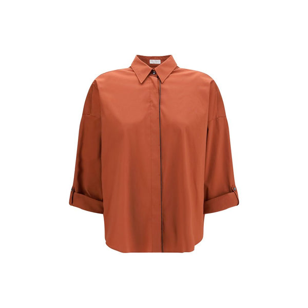 Brunello Cucinelli 100% Cotton shirt in brown