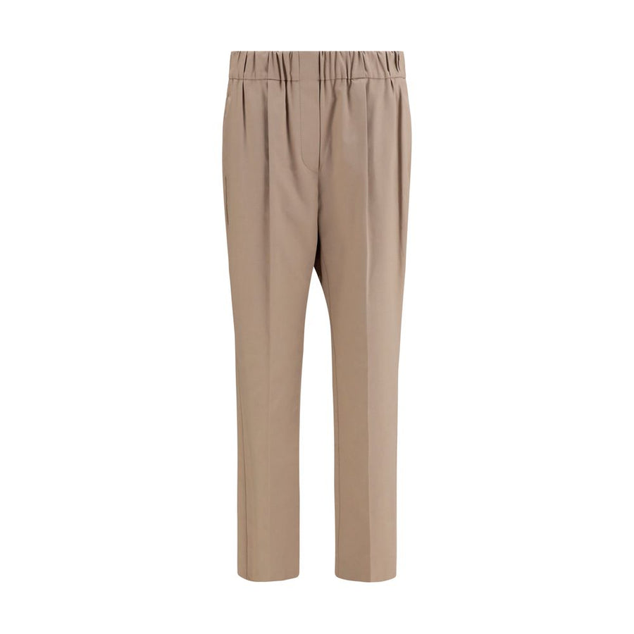 Brunello Cucinelli 97% Cotton 3% Elastane trousers in beige