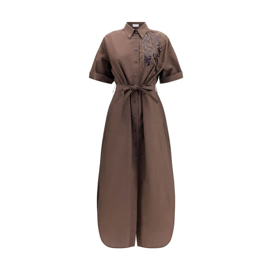 Brunello Cucinelli 75% Cotton dress in brown