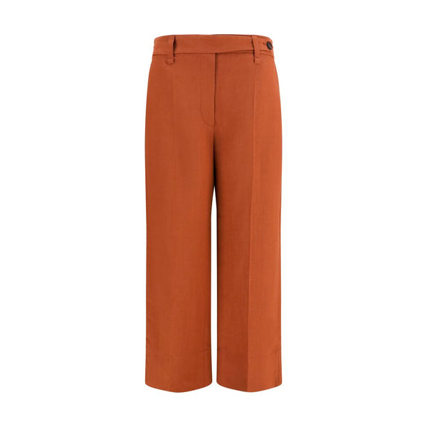 Brunello Cucinelli 72% Viscose 28% Linen trousers in brown