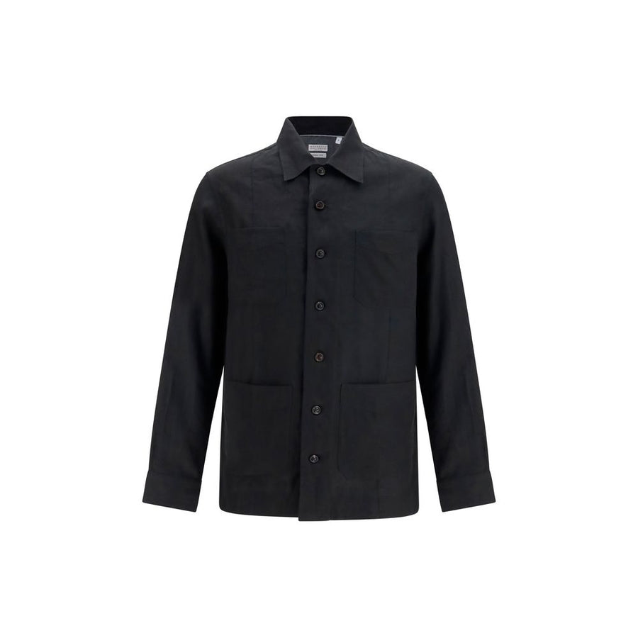 Brunello Cucinelli 100% Linen shirt in black