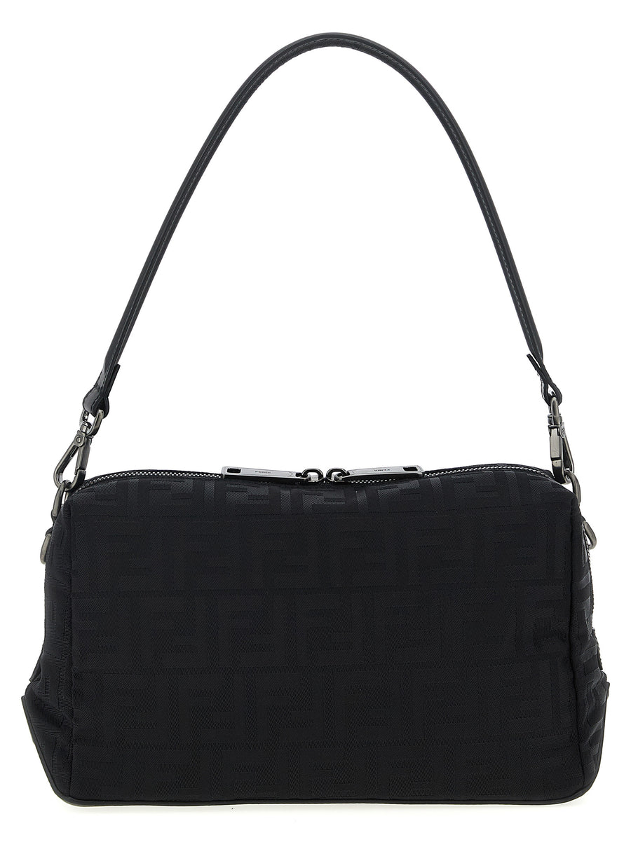 Fendi 100% polyamide with calf leather shoulder bag in black