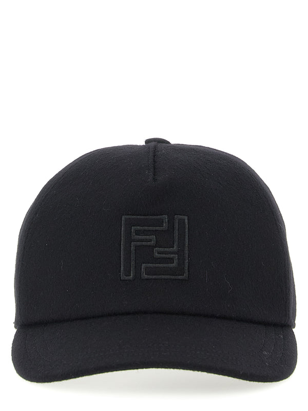 Fendi FE321211BM 90% Wool baseball cap in black