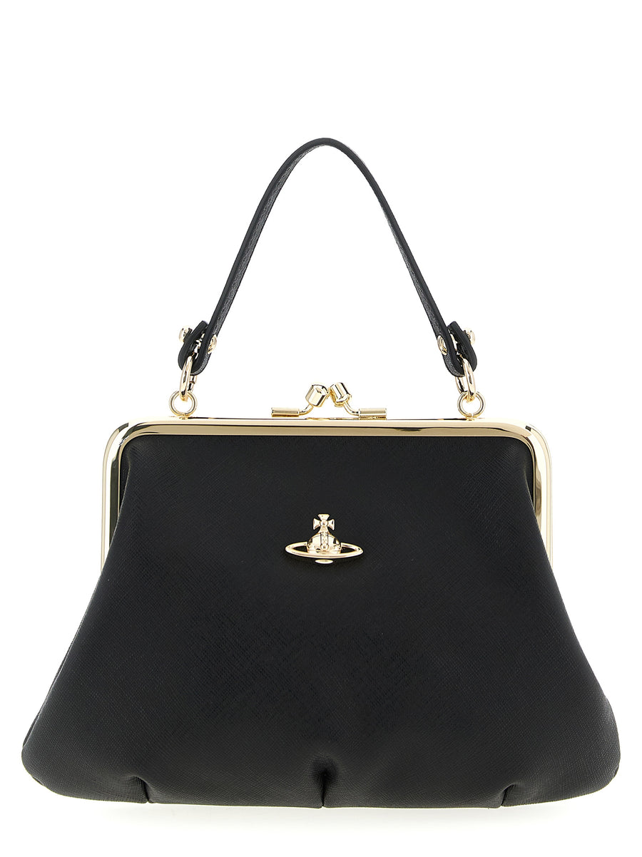 Vivienne Westwood 100% cow leather top handle bag in black