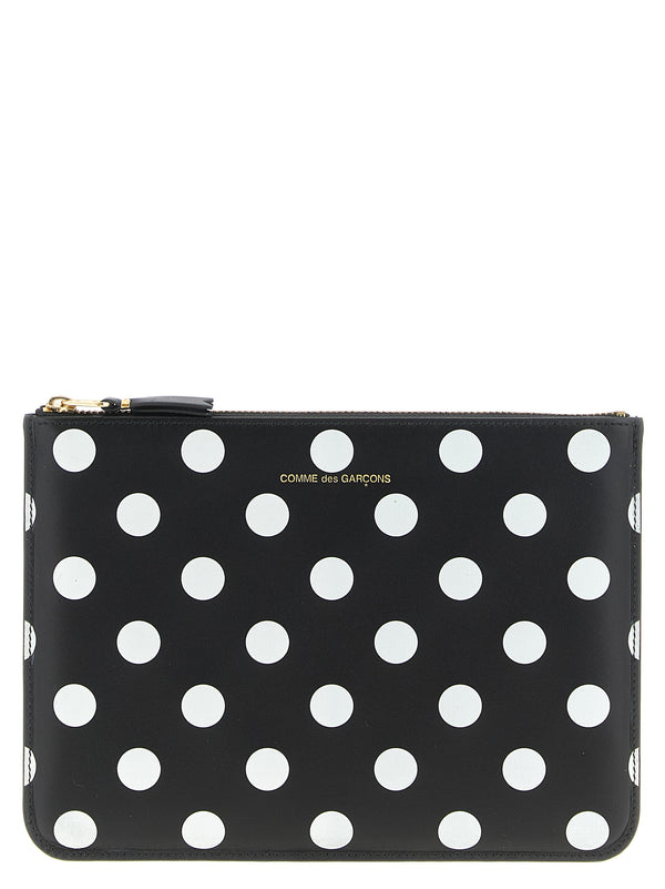 Comme des Garçons 100% cow leather card case in black