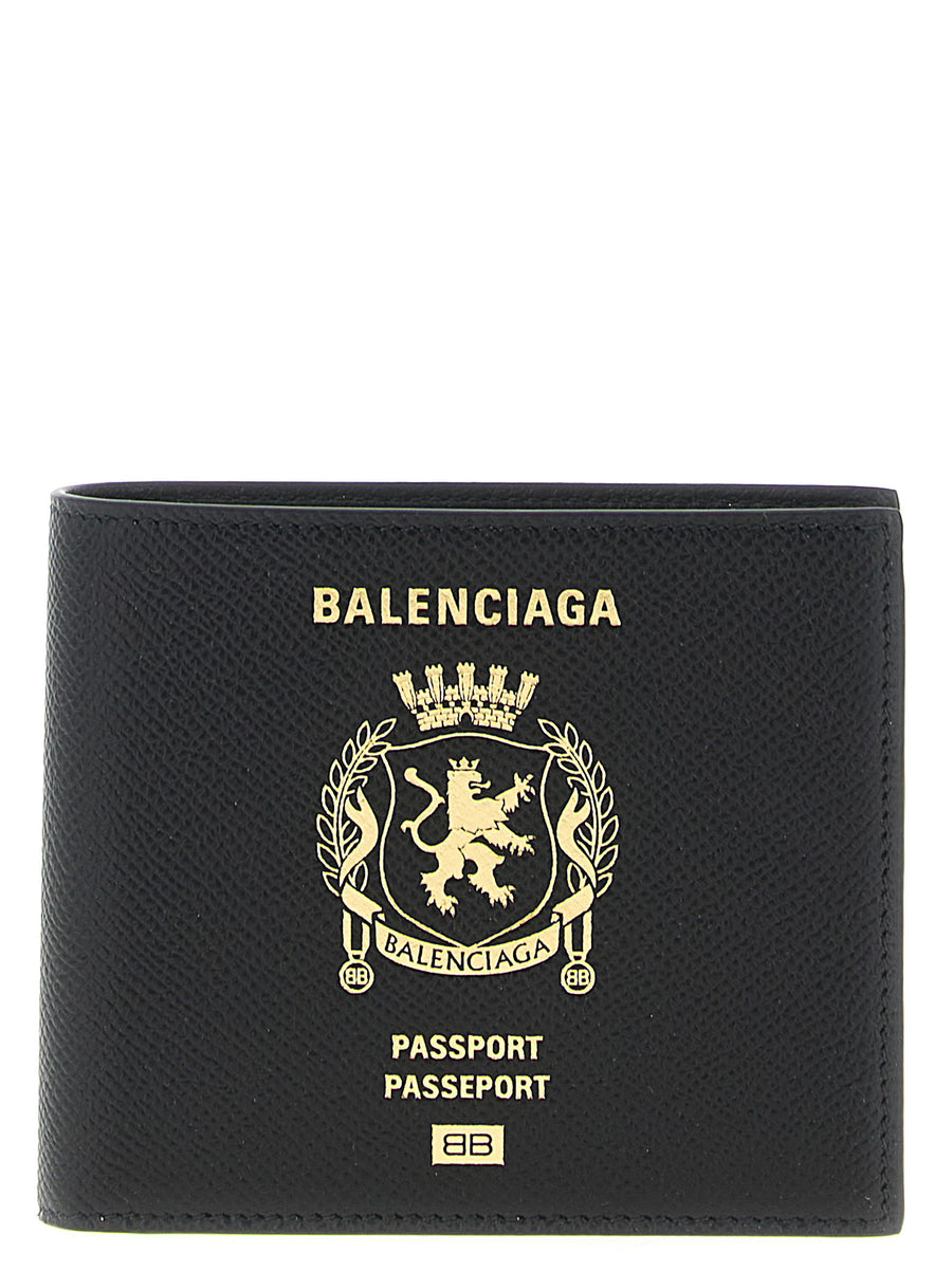 Balenciaga 100% calfskin leather (Bos Taurus) wallet in black