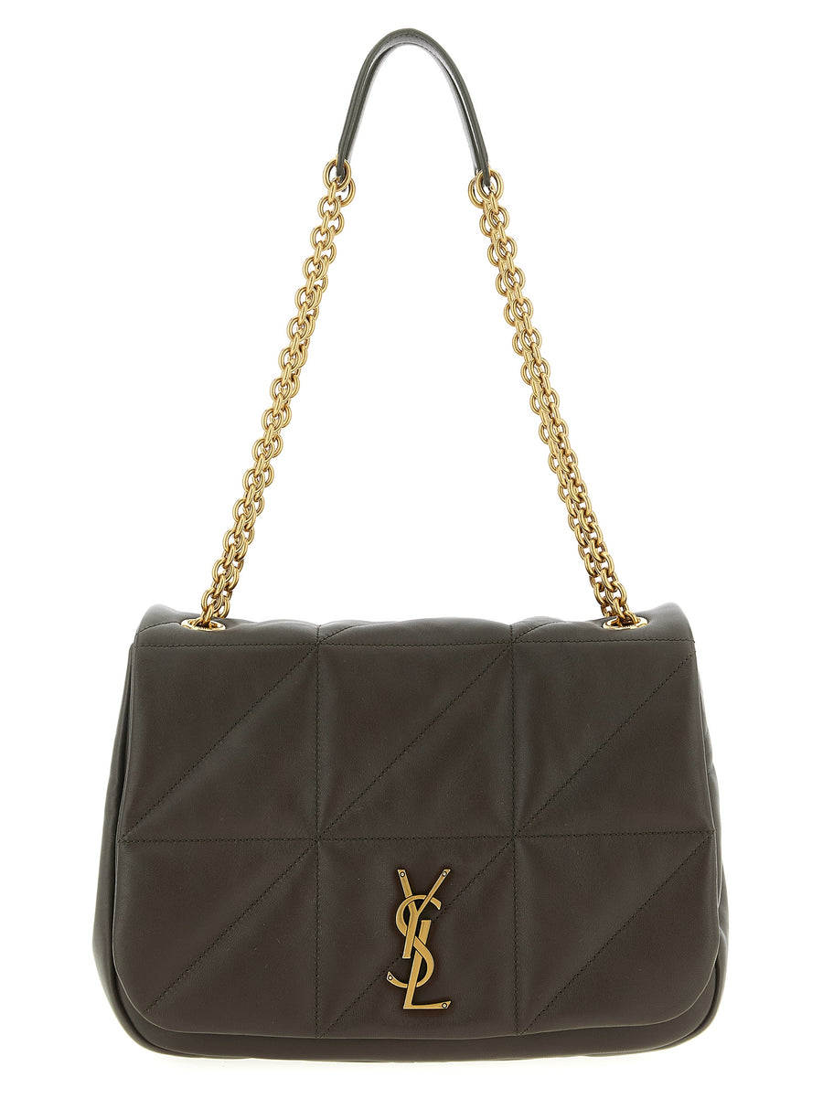 Saint Laurent 100% lamb leather shoulder bag in green
