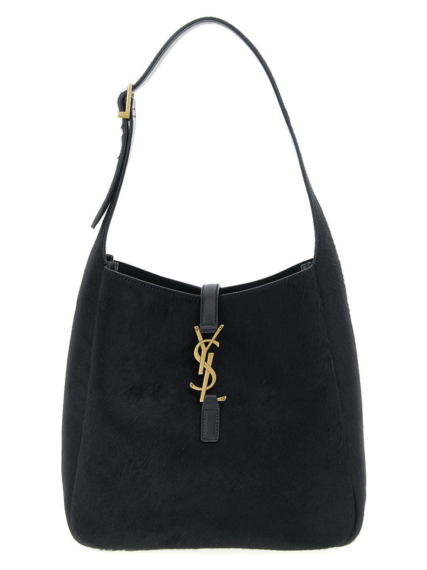 Saint Laurent 100% calfskin leather with suede lining shoulder bag in black