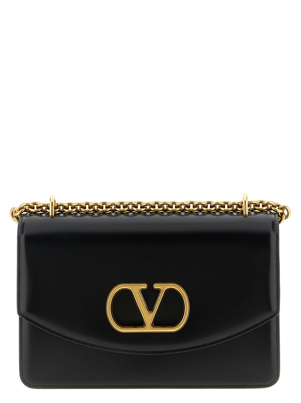 Valentino Garavani 100% calfskin leather shoulder bag in black
