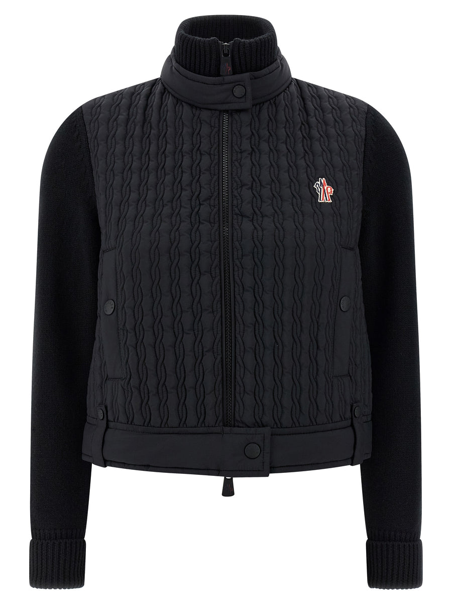 Moncler Grenoble 100% polyamide front panel vest in black