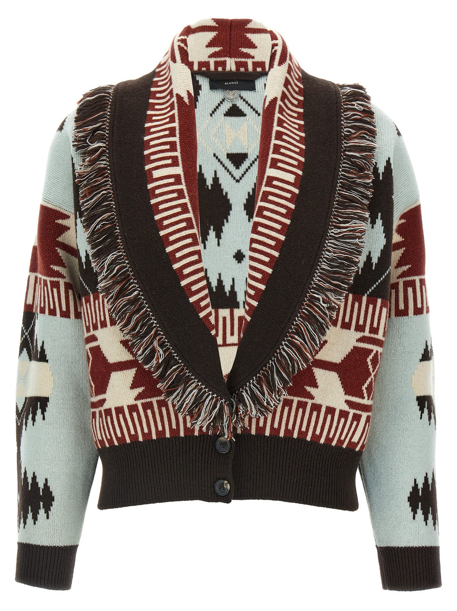 Alanui 70% wool cardigan in multicolor