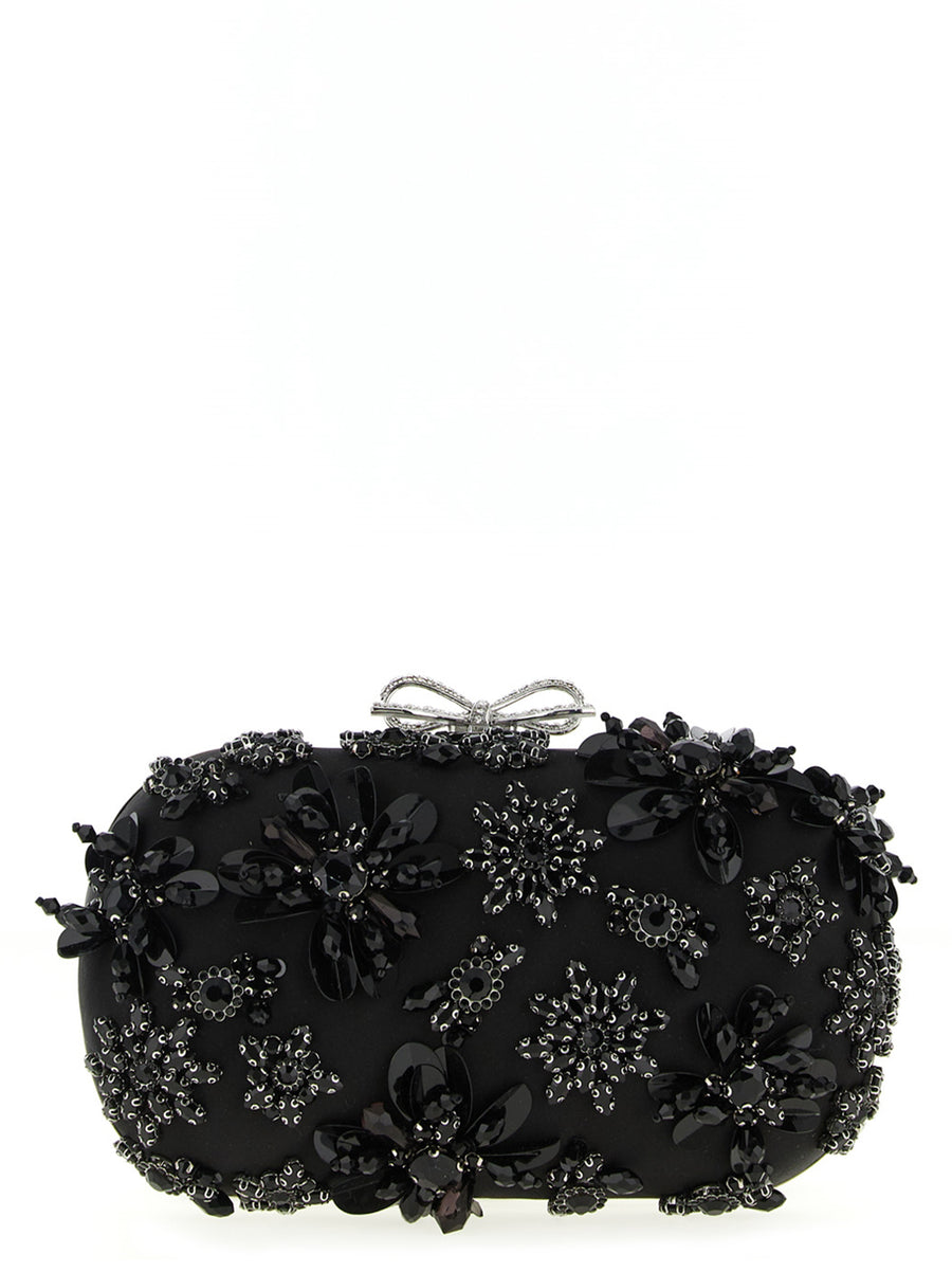 Self-Portrait 93% Polyester clutch in black