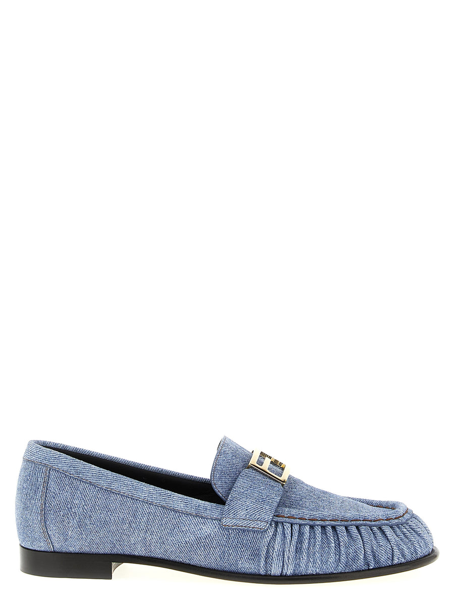 Fendi 100% calfskin leather loafer in blue